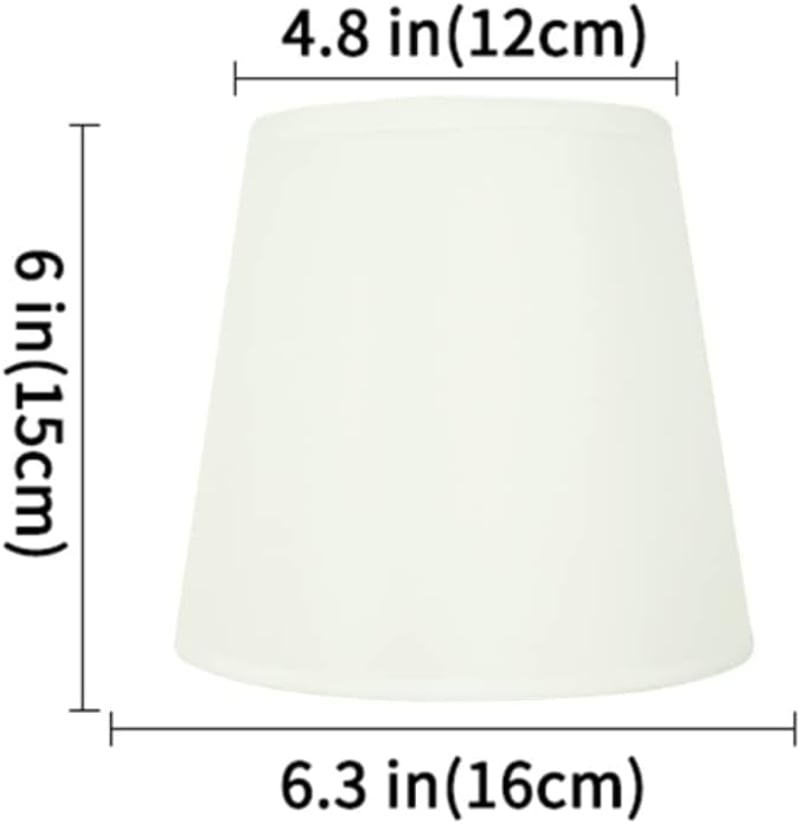 DULEE Egyszerű Asztali Lámpaernyő 16-30cm Éjjeliszekrény Fali Lámpa Árnyékolóhoz - (Top)4.8" x (Höhe)6" x (Unterseite)6.3", White