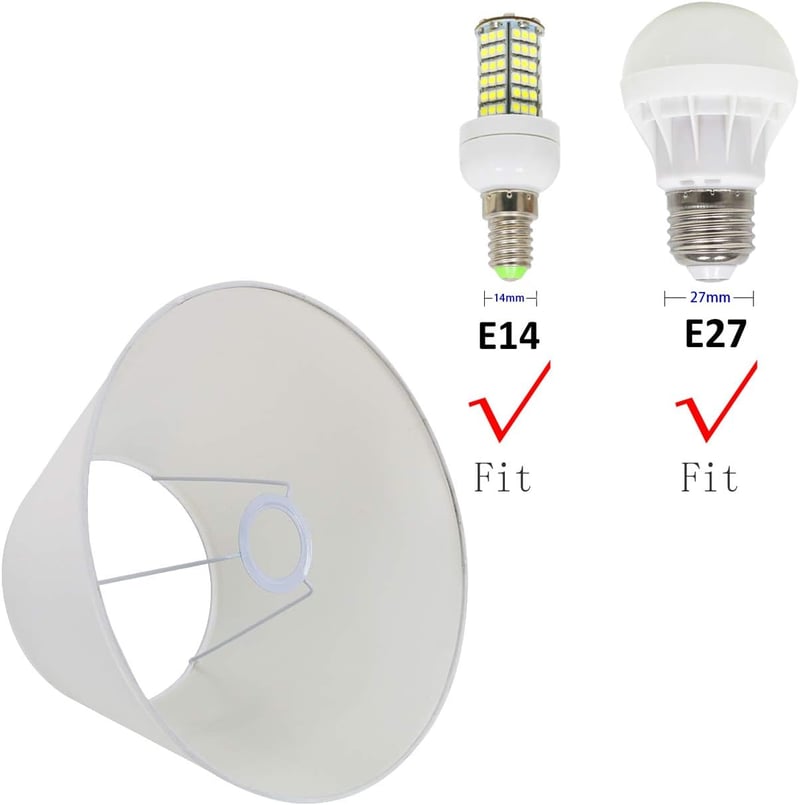 DULEE Egyszerű Asztali Lámpaernyő 16-30cm Éjjeliszekrény Fali Lámpa Árnyékolóhoz - (Top)4.8" x (Höhe)6" x (Unterseite)6.3", White