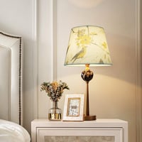 Abajur Cilindric DULEE cu Dulie E27/E14 pentru Lampă de Masă și Lampadar, Material Textil cu Model cu Păsări 3
