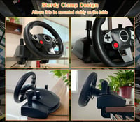 DuLingKer 270 fokos fekete gaming kormány pedállal és váltóval, kormánykerék rezgés visszajelzéssel PC PS4 Switch PS3 Xbox One Xbox 360 Andr 4