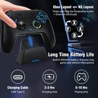 DuLingKer Wireless Controller Switch/PC-hez Hall Effect Triggerrel, RGB Világítás, Töltőállomás 6
