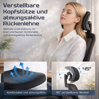 DUMOS Ergonomska uredska stolica s podesivim naslonom za glavu — neispravna, za dijelove: slomljena točka pričvršćivanja naslona (stanje: vidi 2. sliku) 6