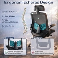 DUMOS Ergonomska uredska stolica s podesivim naslonom za glavu — neispravna, za dijelove: slomljena točka pričvršćivanja naslona (stanje: vidi 2. sliku) 7