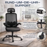 DUMOS Ergonomska uredska stolica s podesivim naslonom za glavu — neispravna, za dijelove: slomljena točka pričvršćivanja naslona (stanje: vidi 2. sliku) 8