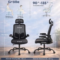 DUMOS Ergonomska uredska stolica s podesivim naslonom za glavu — neispravna, za dijelove: slomljena točka pričvršćivanja naslona (stanje: vidi 2. sliku) 5