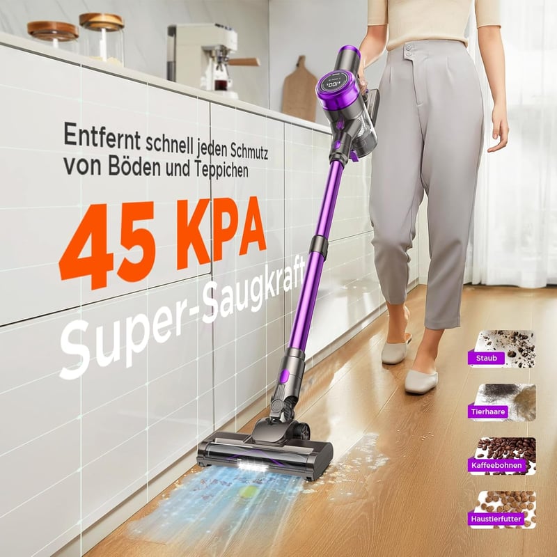 Dunifah Akkus Porszívó 45000Pa 550W 65 Perc Üzemidő LED Kijelzővel