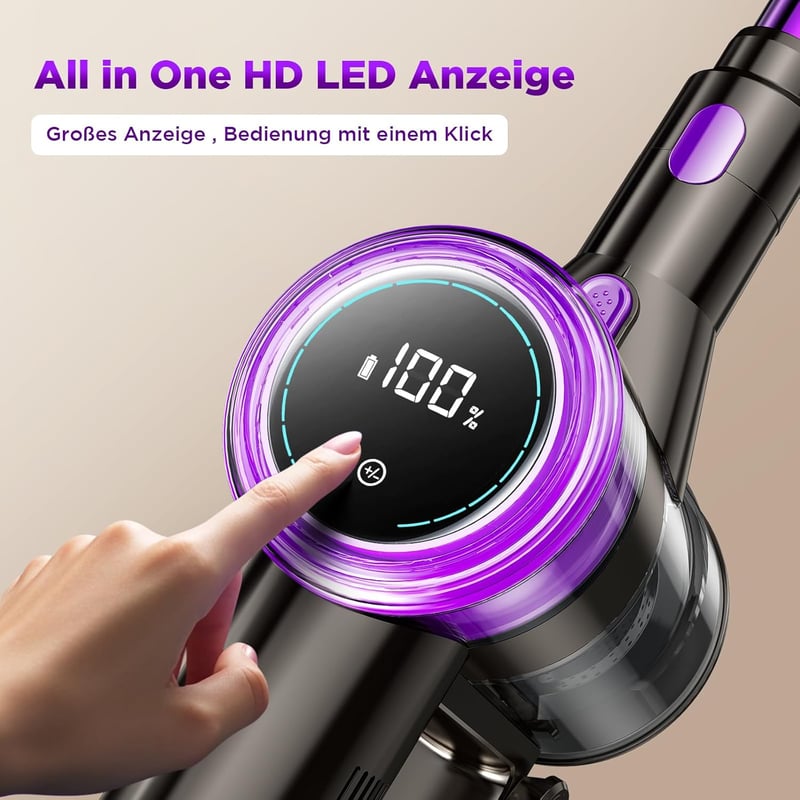 Dunifah Akkus Porszívó 45000Pa 550W 65 Perc Üzemidő LED Kijelzővel