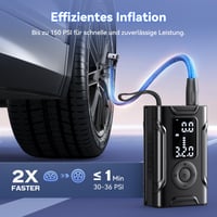 Dunifah MU-001-A vezeték nélküli elektromos légpumpa – újratölthető, autóhoz, motorhoz, kerékpárhoz 2