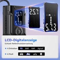 Dunifah MU-001-A vezeték nélküli elektromos légpumpa – újratölthető, autóhoz, motorhoz, kerékpárhoz 3