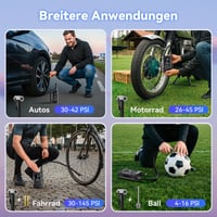 Dunifah MU-001-A vezeték nélküli elektromos légpumpa – újratölthető, autóhoz, motorhoz, kerékpárhoz 7