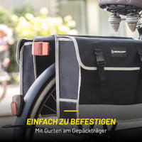 Dvojitá cyklistická taška na nosič Dunlop, 36x30x12 cm, 26 l, vodoodolný nylon, s reflexnými prvkami, čierna 6