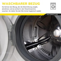 Dunlop ECE R129 detský podsedák do auta, čierny, ergonomická detská sedačka od 3 rokov, prateľný poťah, 135–150 cm 6