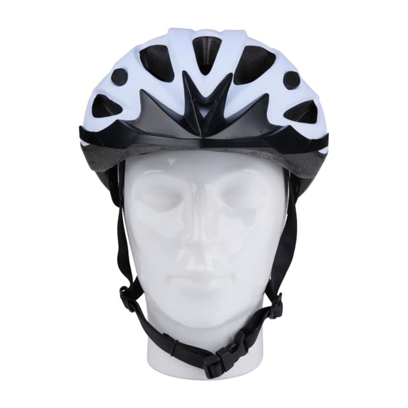 Cyklistická prilba Dunlop 55-58 cm biela - Ľahká, s odvetrávaním a nastaviteľným podbradným remienkom - S LED osvetlením - Pánska a dámska cyklistická prilba