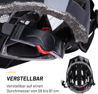 Dunlop kerékpáros sisak LED világítással - férfi és női - 3 fénymód - fekete 5