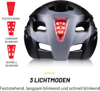 Dunlop kerékpáros sisak LED világítással - férfi és női - 3 fénymód - fekete 4