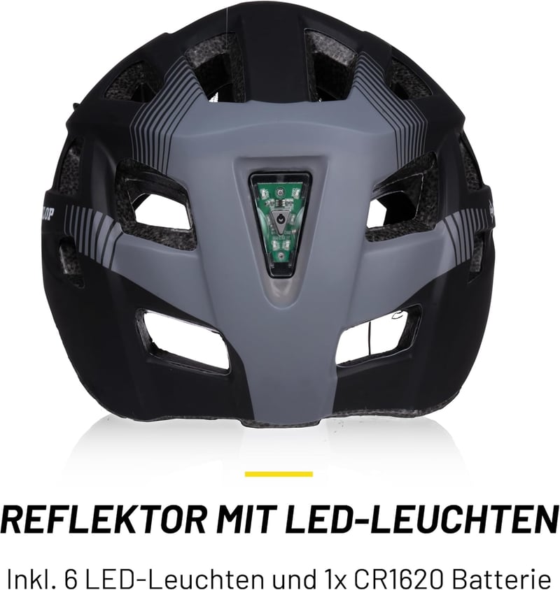 Dunlop kerékpáros sisak LED világítással férfiaknak és nőknek - M