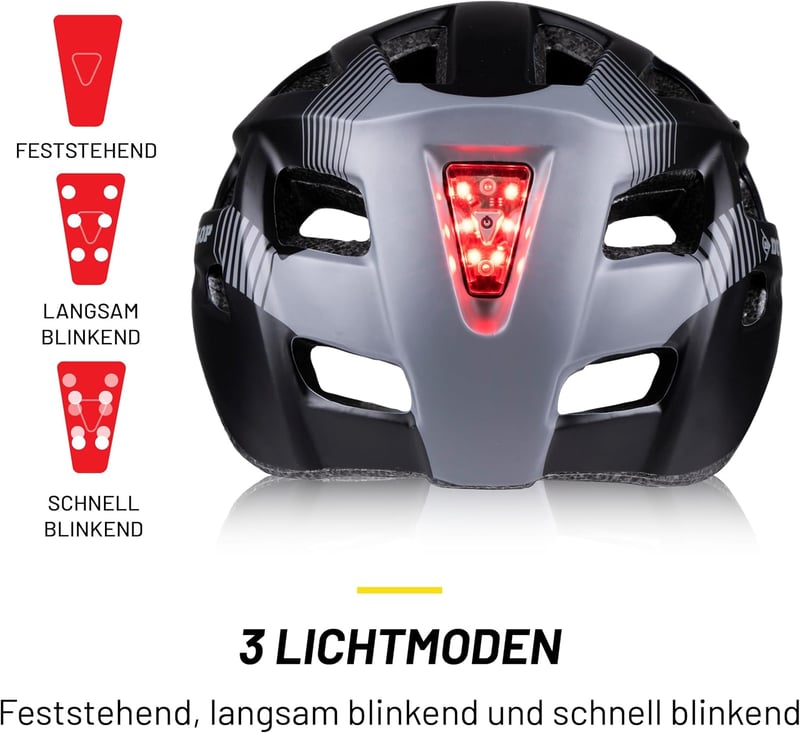 Dunlop kerékpáros sisak LED világítással férfiaknak és nőknek - M