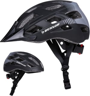 Cască de ciclism Dunlop cu iluminare LED - M (55-58 cm), negru
