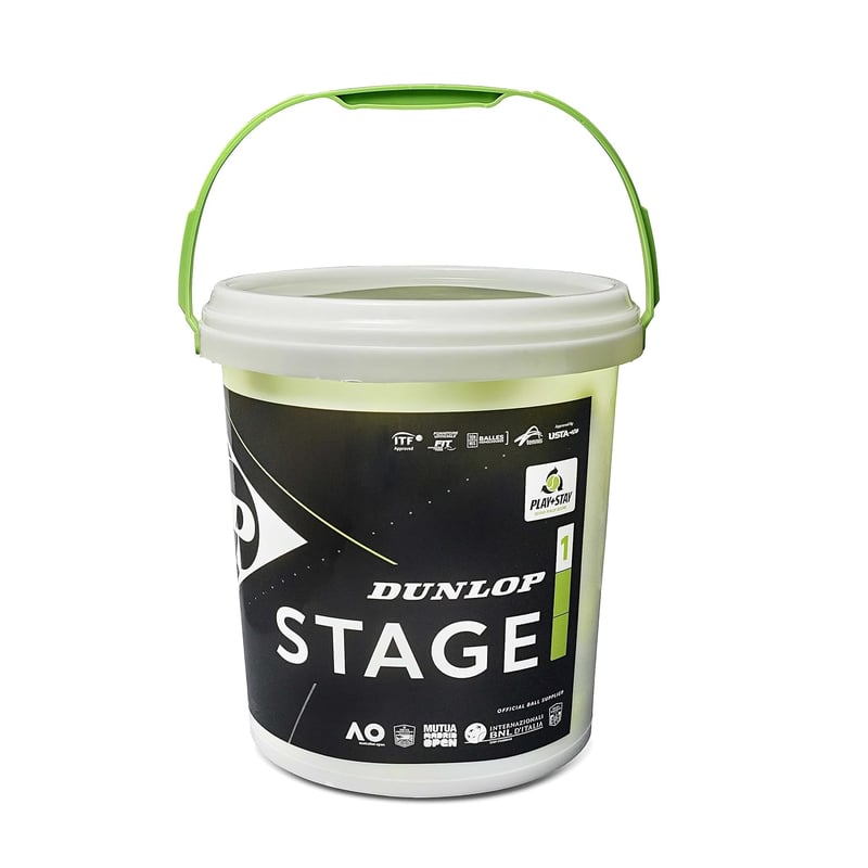 Dunlop Sports Stage 1 zöld teniszlabda készlet 60 darab egy méret unisex felnőtt játékosoknak