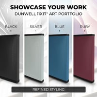 Portofoliu de Artă Dunwell cu Copertă Neagră, 24 de Buzunare din Plastic, 48 de Pagini, Fără Acid, 27,9 x 43,2 cm, Albastru 8