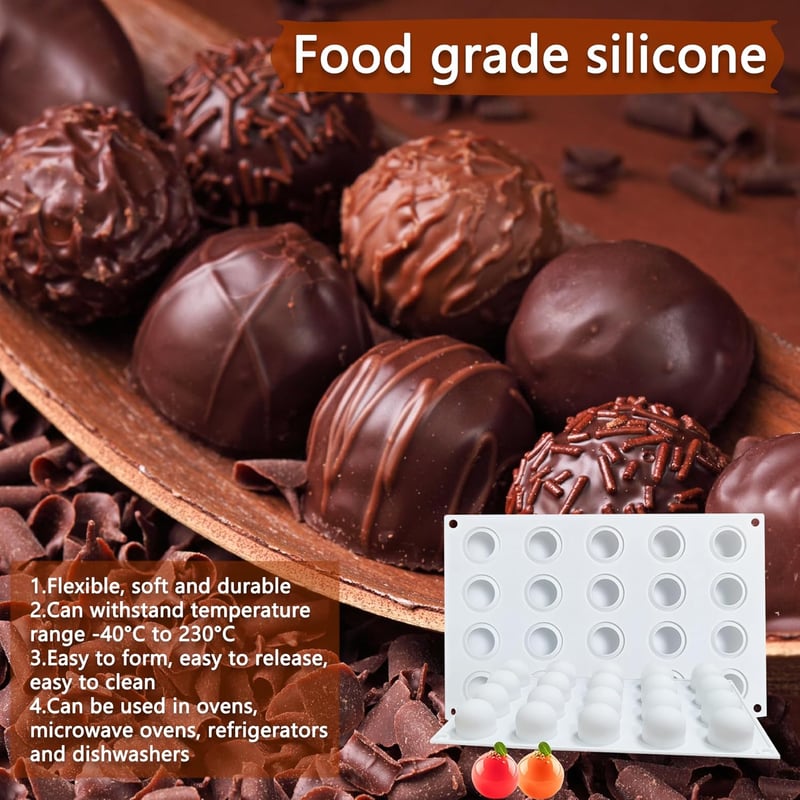 Duoyif szilikon gömb forma 42mm 15 lyuk csokoládé mousse torta jéggolyó sütőforma