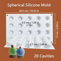 Duoyif szilikon gömb forma 42mm 15 lyuk csokoládé mousse torta jéggolyó sütőforma 4