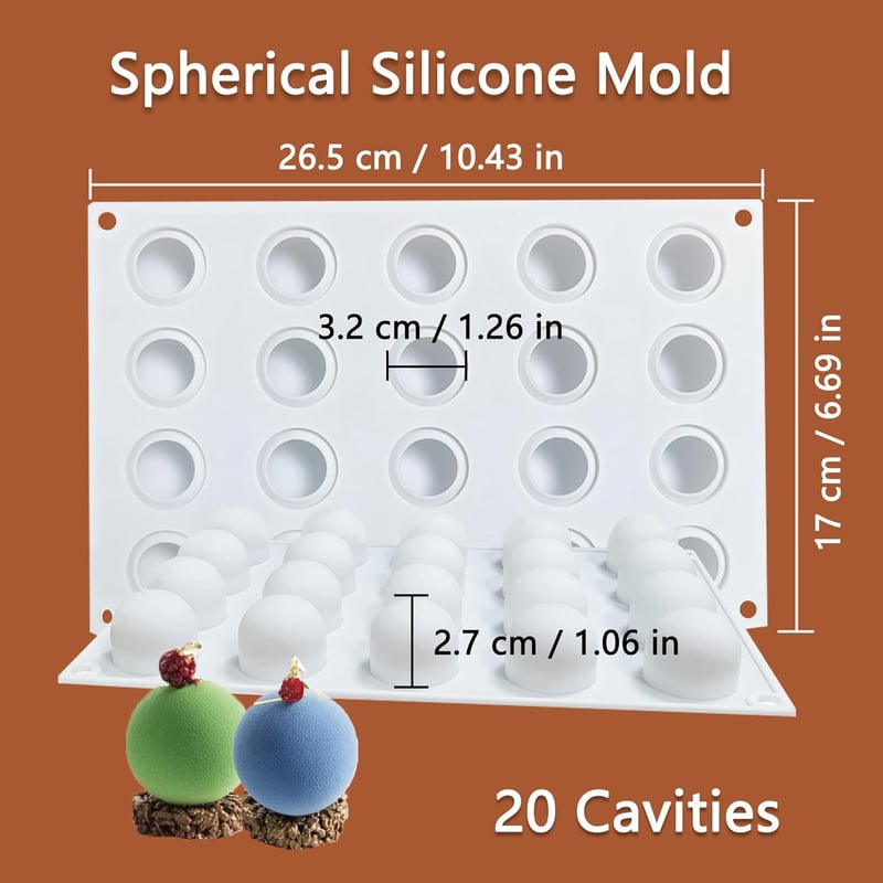 Duoyif szilikon gömb forma 42mm 15 lyuk csokoládé mousse torta jéggolyó sütőforma