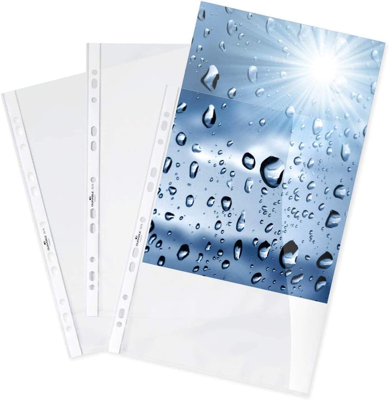 Durable 267619 prémiové zakladacie obaly A4, 0,08 mm, extra pevné, priehľadné, balenie 100 ks, do šanónov a zakladačov