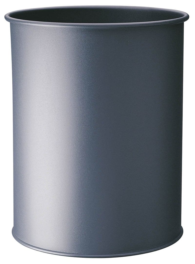 Durable 330158 Fém Papírkosár Kerek 15 Literes Antracit Irodai Hulladékgyűjtő