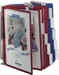 Durable 567410 falra szerelhető A4-es táblatartó, 10 panelhez, 73×322 mm - szürke 10