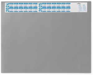 Durable 7204 podloga za pisaći stol s prozirnim poklopcem i kalendarom - siva - 65x52 cm