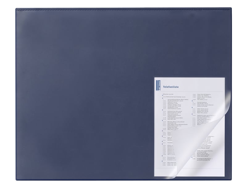 Stolová podložka Durable s ochranným okrajom – tmavomodrá – 65x50 cm