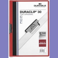 Durable DURACLIP 30 Upínacia doska A4 – červená, balenie 25 ks, zakladač s PVC klipom 3