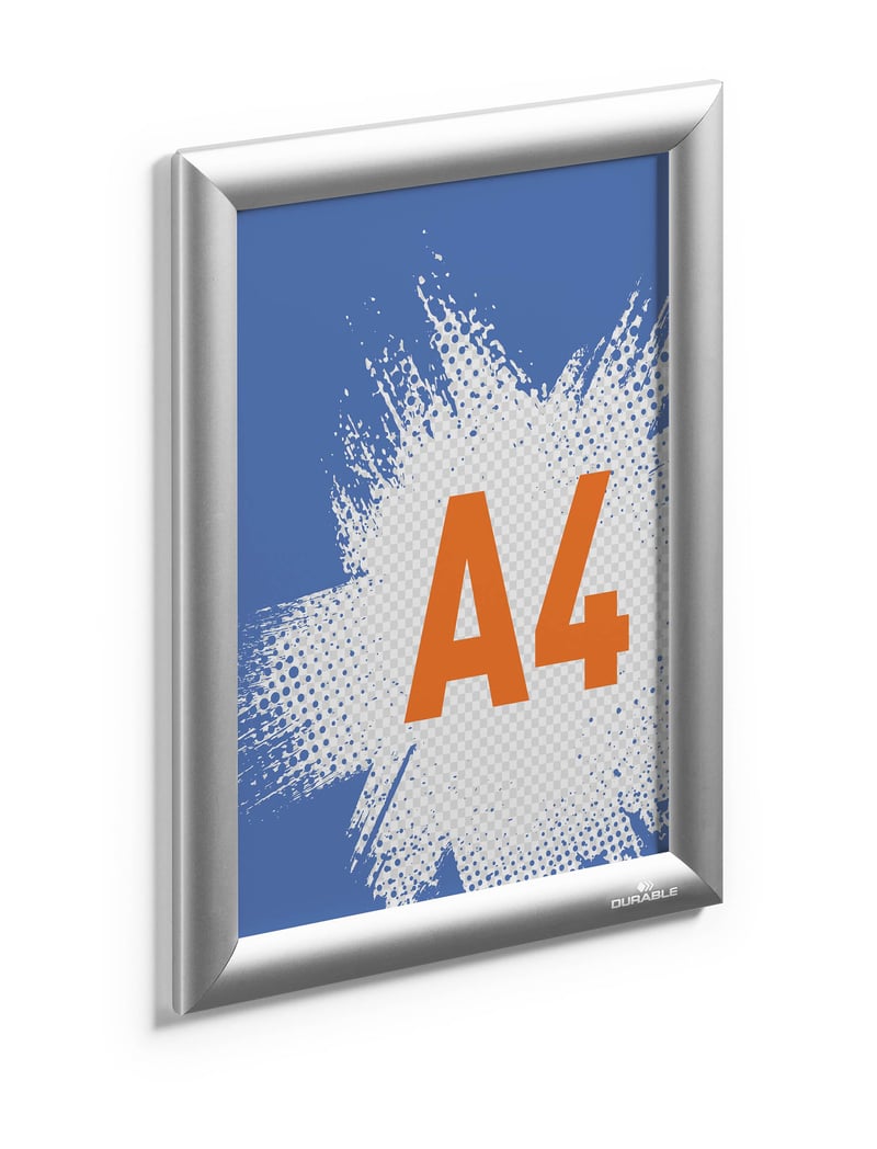 Durable Outdoor 506123 kattintós alumínium keret, A4, vízálló, UV-álló - ezüst