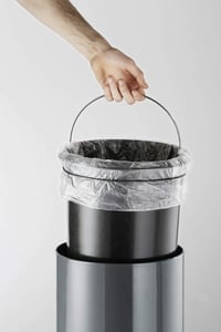 Coș de gunoi durabil din oțel inoxidabil cu pedală, 12 L, cu sistem de închidere lentă și găleată interioară detașabilă, rotund, 1 buc. 3