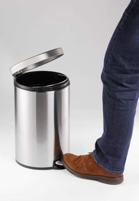 Coș de gunoi durabil din oțel inoxidabil cu pedală, 12 L, cu sistem de închidere lentă și găleată interioară detașabilă, rotund, 1 buc. 2