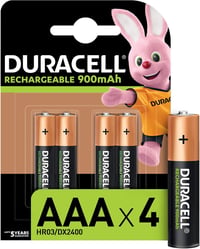 Duracell AAA újratölthető elem, előtöltött, 900 mAh - 4 db 1