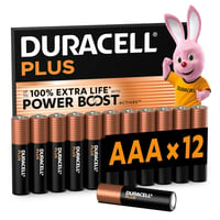 Alkalické batérie Duracell Plus AAA 12 ks – 1,5V LR03 MN2400 – 10-ročná životnosť – Dlhotrvajúci výkon pre každodenné zariadenia 1