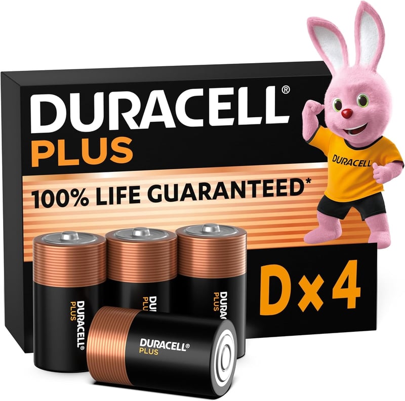 Duracell Plus D (LR20) alkáli elem 1,5V – 4 db