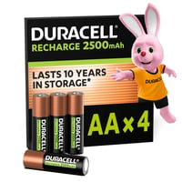 Nabíjateľné batérie Duracell Recharge Ultra AA 2500 mAh, 4 ks, prednabité, s dlhou životnosťou, pre herné ovládače a každodenné zariadenia 1