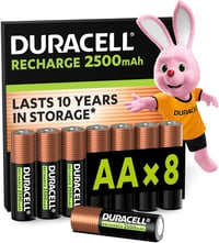 Duracell Rechargeable AA 2500 mAh Mignon Akkumulátor, 8 db-os csomag 1