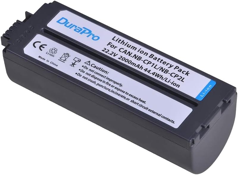 DuraPro NB-CP2L 2000mAh Akkumulátor + Töltő Canon SELPHY CP100 CP200 CP300 CP400 CP510 CP600 Fotónyomtatóhoz