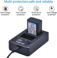 DuraPro NP-FW50 Akkumulátor + LED USB Dupla Töltő Sony Alpha 7 6500 6400 6300 6000 5100 NEX Fényképezőgépekhez 6