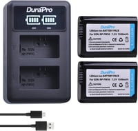 DuraPro NP-FW50 Akkumulátor + LED USB Dupla Töltő Sony Alpha 7 6500 6400 6300 6000 5100 NEX Fényképezőgépekhez 1