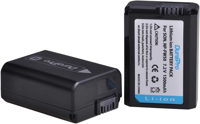 DuraPro NP-FW50 Akkumulátor + LED USB Dupla Töltő Sony Alpha 7 6500 6400 6300 6000 5100 NEX Fényképezőgépekhez