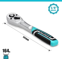 DURATECH 1/4" Fordítható Racsni 90 Fogú Gyorsoldó Króm-Vanádium Acél - 1/4” 2