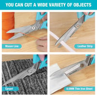 DURATECH 25 cm Univerzális Olló CrV Acél Fogazott Pengékkel Szövet Papír Karton Vágásához 8
