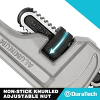 DURATECH 350 mm alumínium egykezes csőkulcs vízpumpafogó skálával víz-, fűtés- és csatornacsövekhez 5