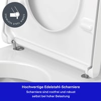 WC sedadlo Duravit D-Code s funkciou Soft-Close, duroplast, tvar D, plastové pánty, biela vysoký lesk 3