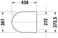WC sedadlo Duravit ME by Starck Compact s pomalým sklápaním, pánty z nehrdzavejúcej ocele, biele, 43,8 cm, močovinový duroplast 3